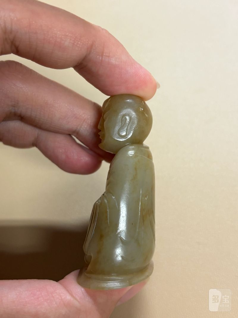 清 白玉圆雕罗汉 - 图4